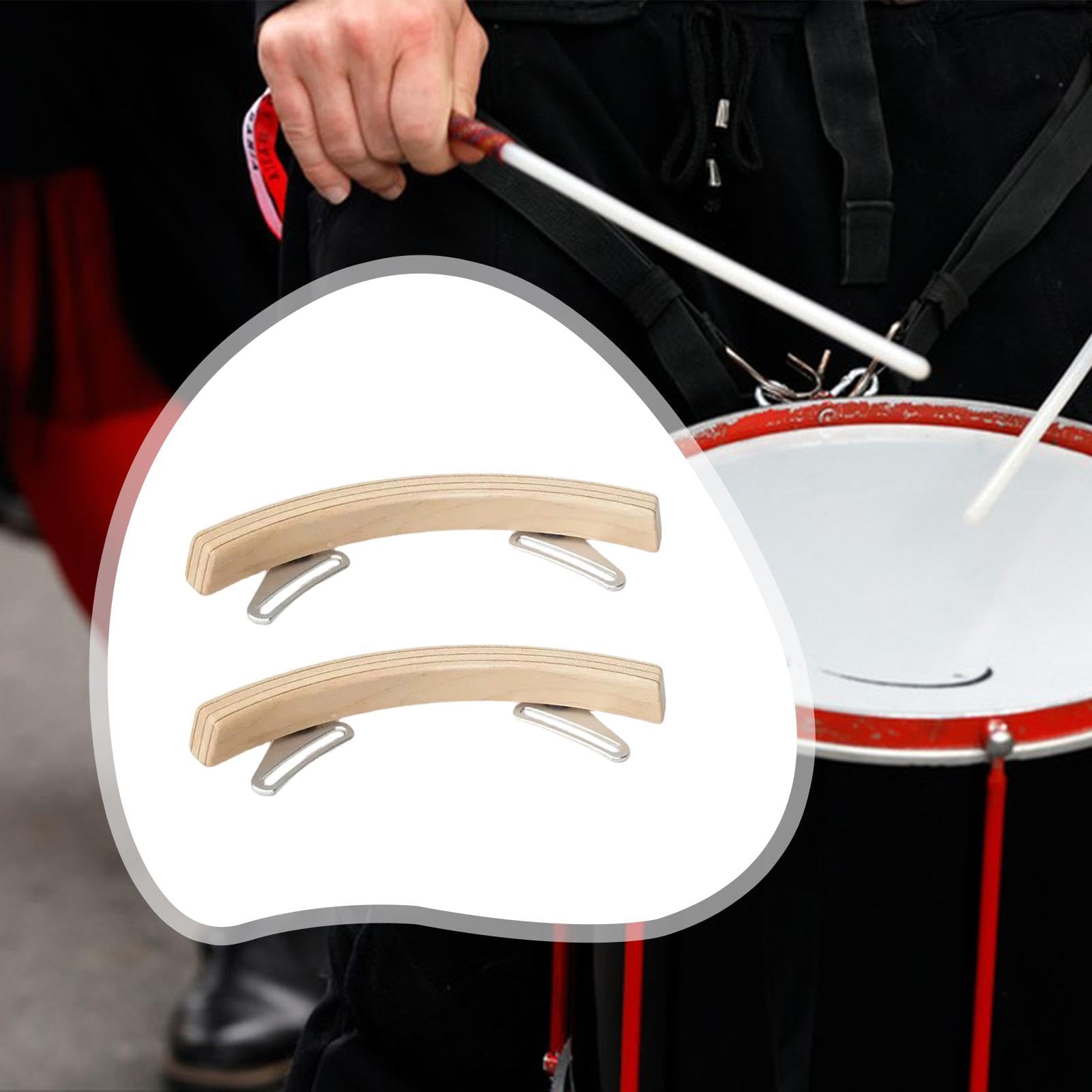 Generic 2 Piezas Dispositivo Aros Tambor Bloques Percusión Instrumento Madera Golpes Borde Apto para Estudiantes Práctica Ensayos Musicales Clases