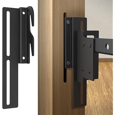 2 Pcs #711 Bed Frame Brackets for Headboard or Footboard, Bolt-On to Hook-On Conversion Brackets Bed Hook Adapter,Headboard Hook Set Extra Heavy Duty, Black
