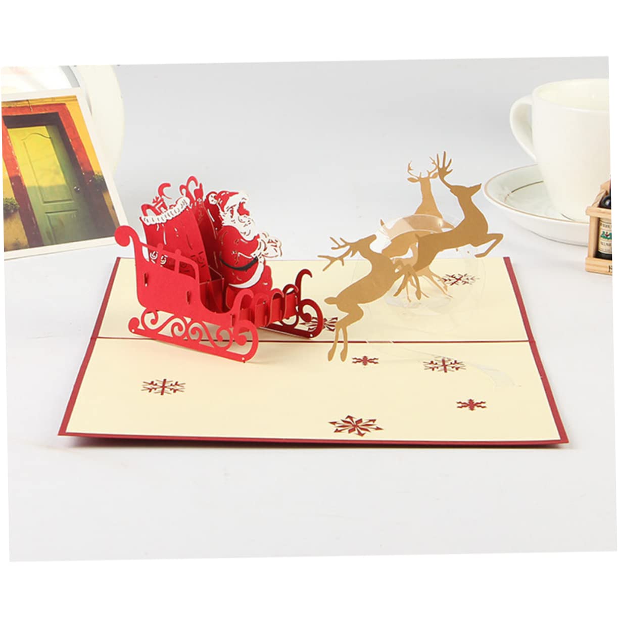 VILLCASE 10 Stk Weihnachtsgrußkarten christmas vaction christmas tree neujahrsgrüße karten weihnachtskärtchen santa 3D-Weihnachtskarten weihnachtskarte nachricht bis grußkarten 3D-Up-Karten