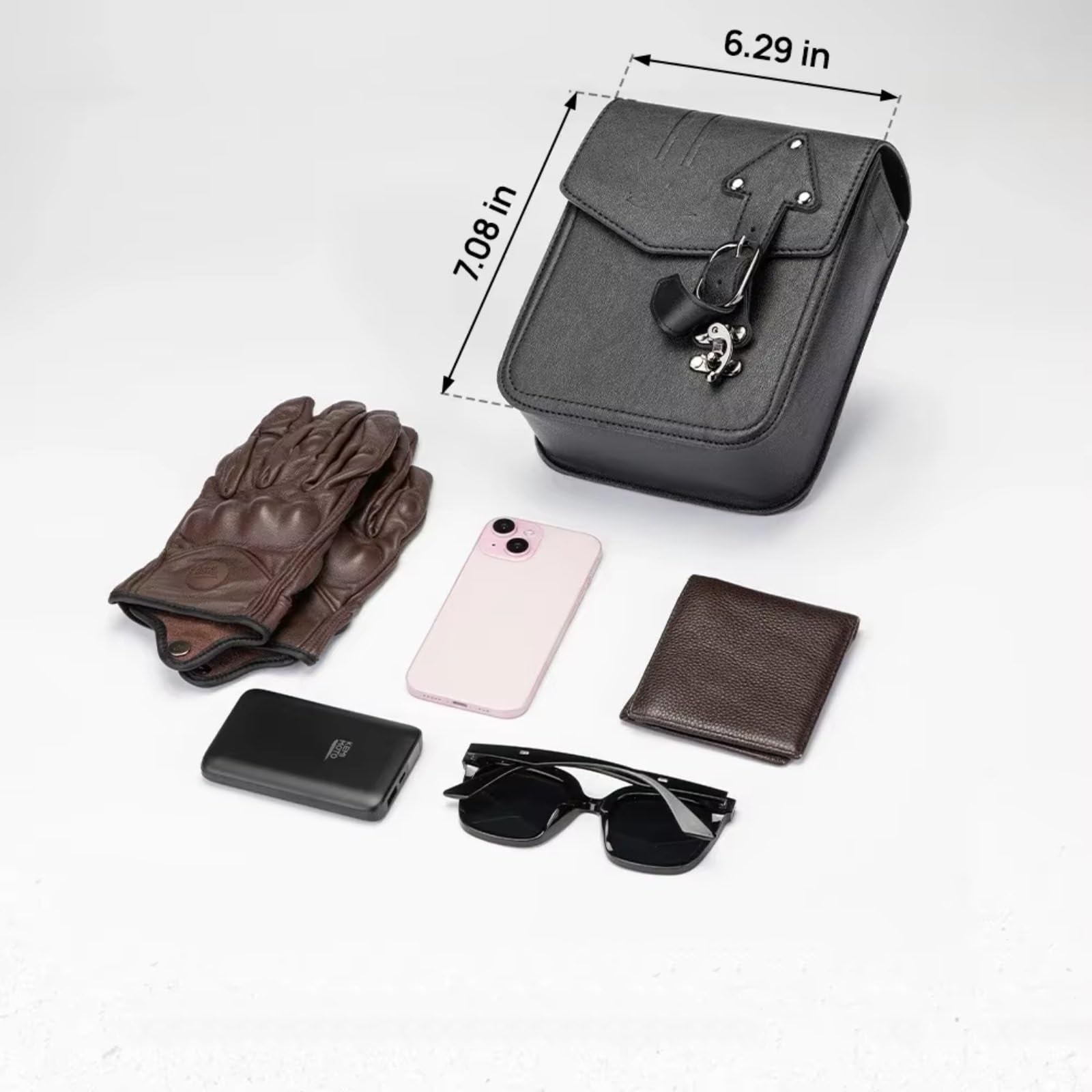 Motorradtasche Für Sportster 883 1200 Motorradtasche Motorrad-Satteltasche wasserdichte Seitentasche Rechteckige PU-Satteltasche Werkzeugaufbewahrungs-Packtasche