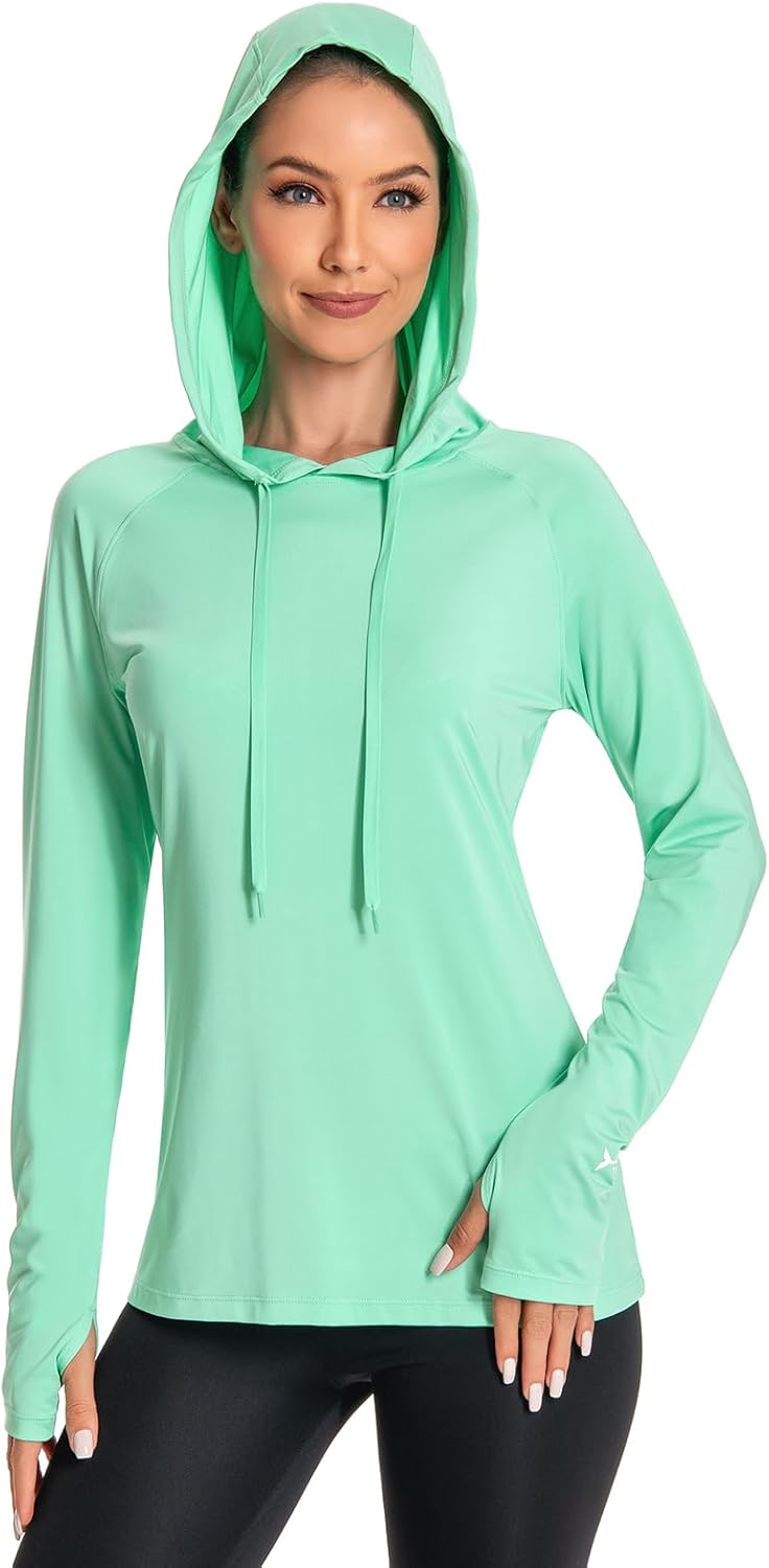 BASSDASH Women’s UPF 50+ Hiking Fishing Hoodie UV Shirt Long Sleeve Outdoor Activewear Breathable Lightweight Stretch