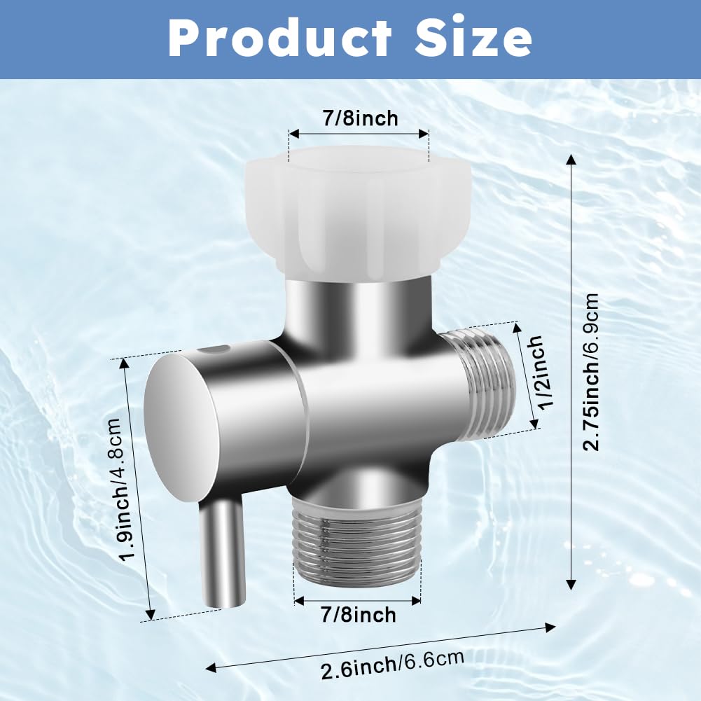 Hibbent Bidet T-Adapter Aus Messing – 3-Wege-Anschluss (2,2 Cm X 2,2 Cm X 3/8 Zoll) – Für Bidet-Aufsätze & Toiletten – Einfach Zu Installieren