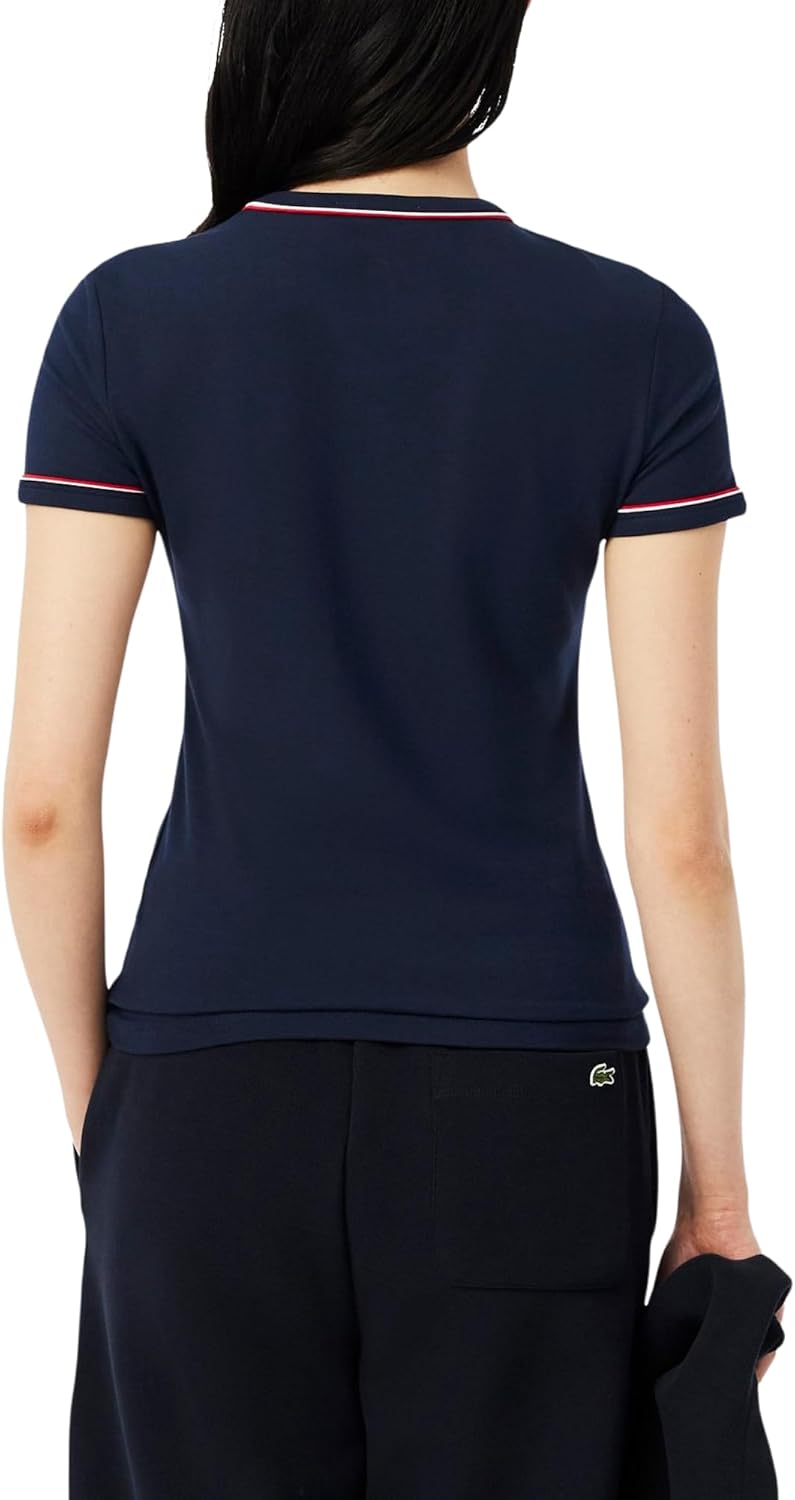 Lacoste Womens Semi Fancy Heritage Short Sleeve T-Shirt - Image 3