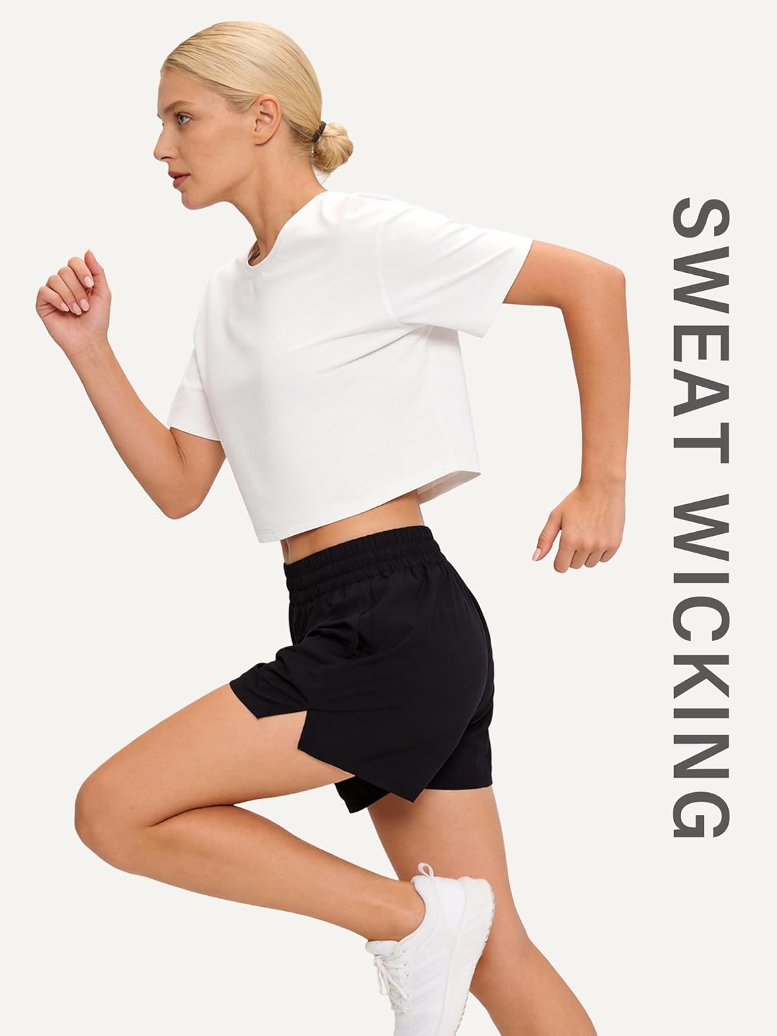 Stelle Womens Workout Crop Top Loose Short Sleeve Shirt Quick Dry Soft UPF 50+ Crewneck Tee for Yoga Running - Image 6