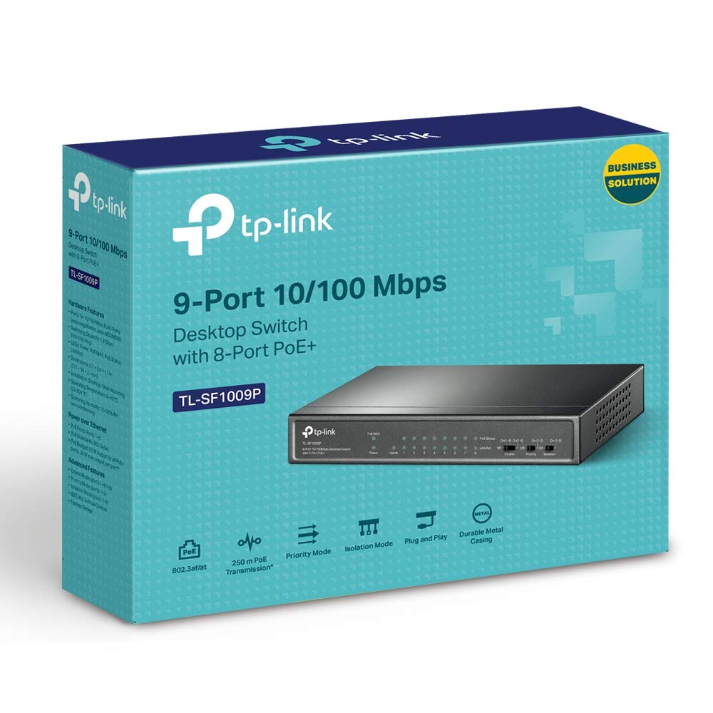 TP-LINK (TL-SF1009P) Desktop Switch 9-Port 10/100 Mbps