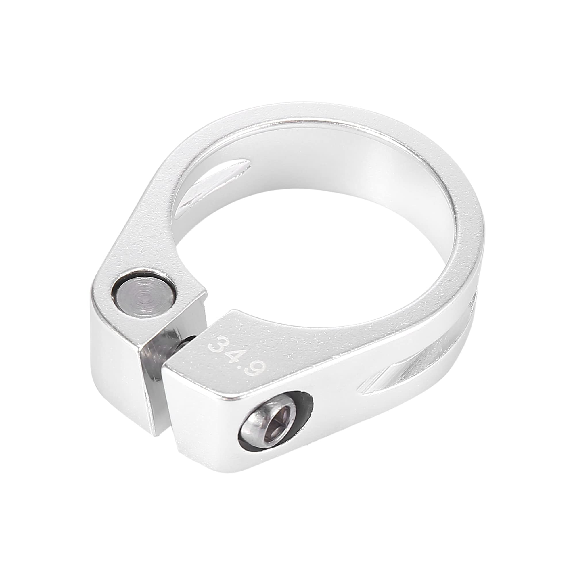 X AUTOHAUX 34.9mm Bike Bicycle Seat Post Clamp Seat Post Adapter Replacement, Silver Tone