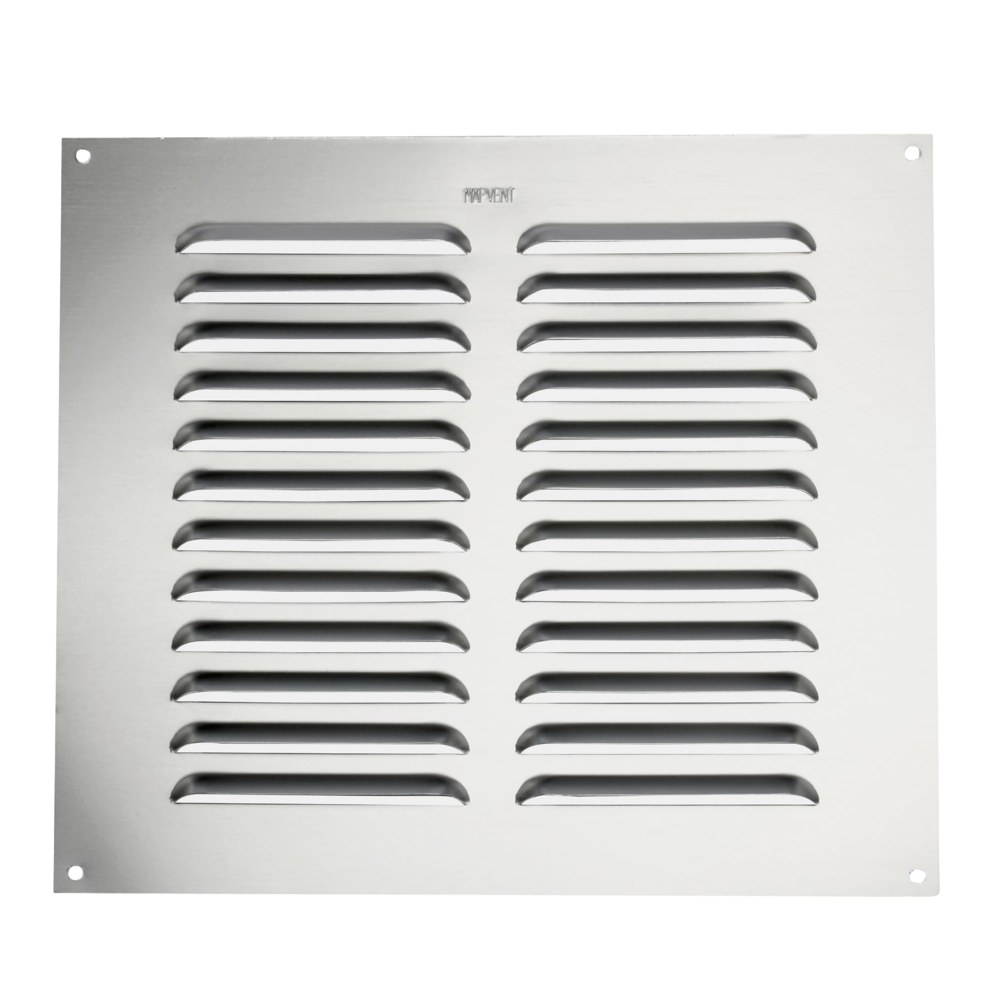 Map Metal Louvre Air Vent Cover, for Openings 9" x 9" (229 x 229mm), Suitable for Venting Gas Appliances Internal External Wall, Silver