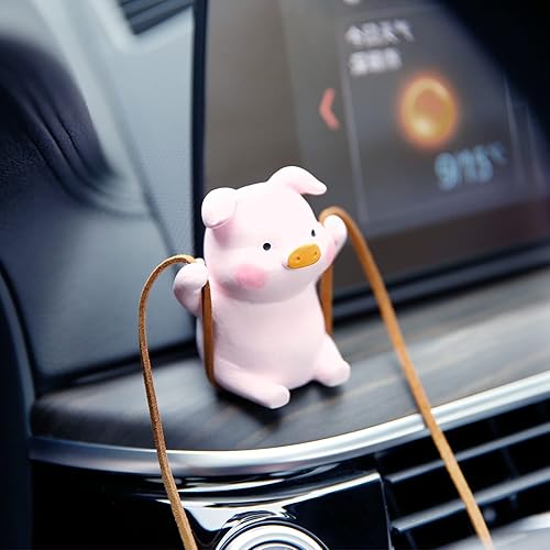 Miniatura 6 de YGMONER - Accesorio de cerdito para colgar en el espejo del automóvil, adorno para el interior del automóvil (cerdito)
