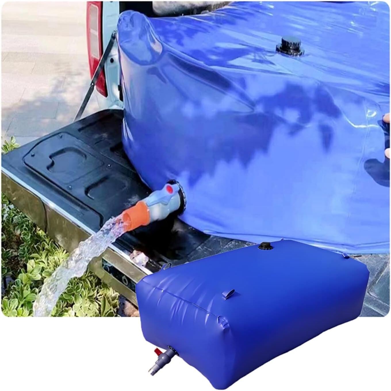 Bolsa/contenedor de Almacenamiento de Agua, Tanque de Agua Plegable para Jardines y Granjas al Aire Libre, Suministro de Agua de Emergencia 1x0,8x0,5 Metros