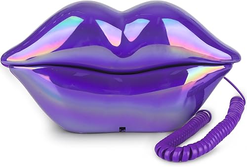 Sangyn Teléfono de labios con cable, teléfono con cable novedoso, teléfono con cable con forma de dibujos animados, teléfono fijo real para el