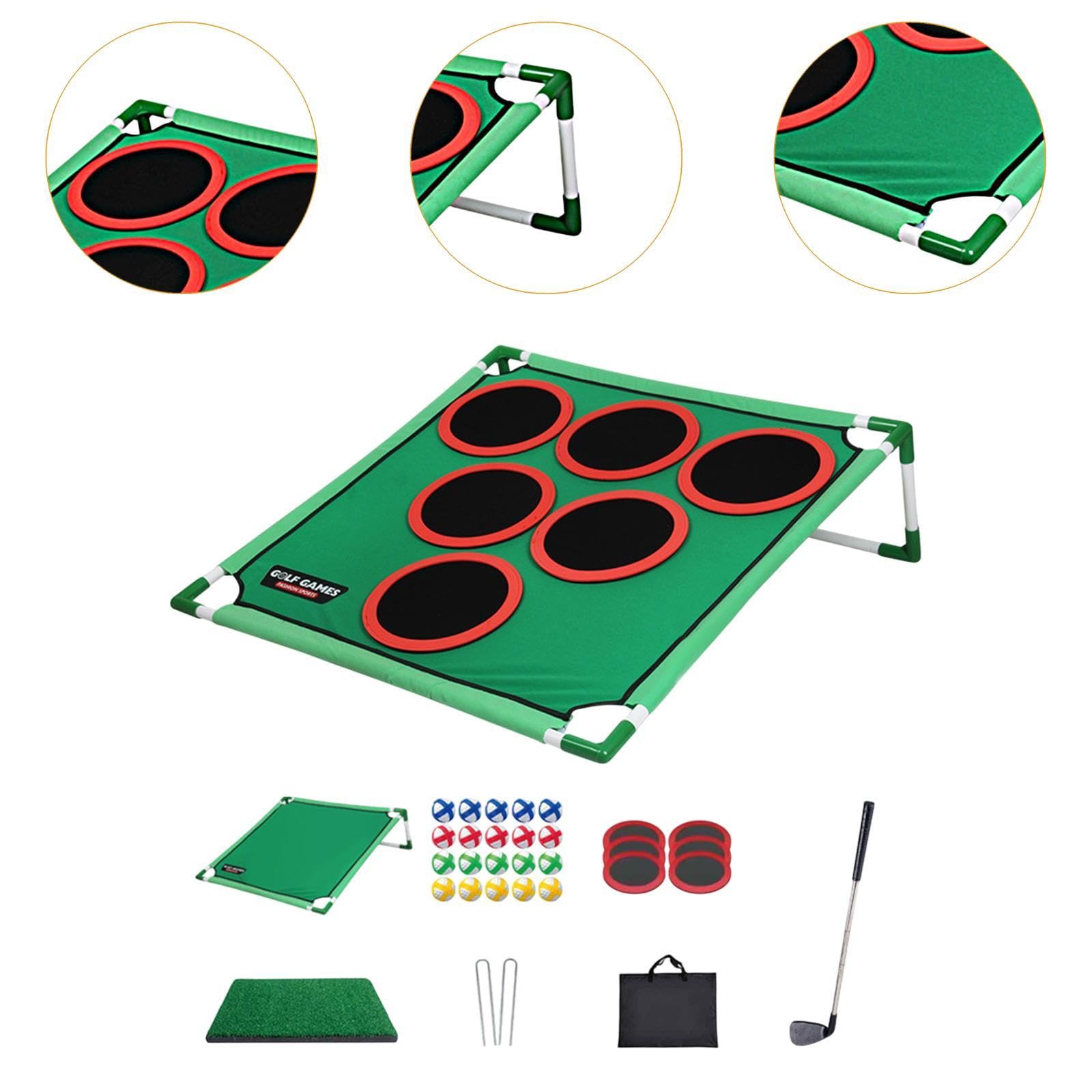 Sharplace Golf Pong Set Golf Putter Green Mat Indoor Outdoor Chipping Practice Game for Kids Party Birthday