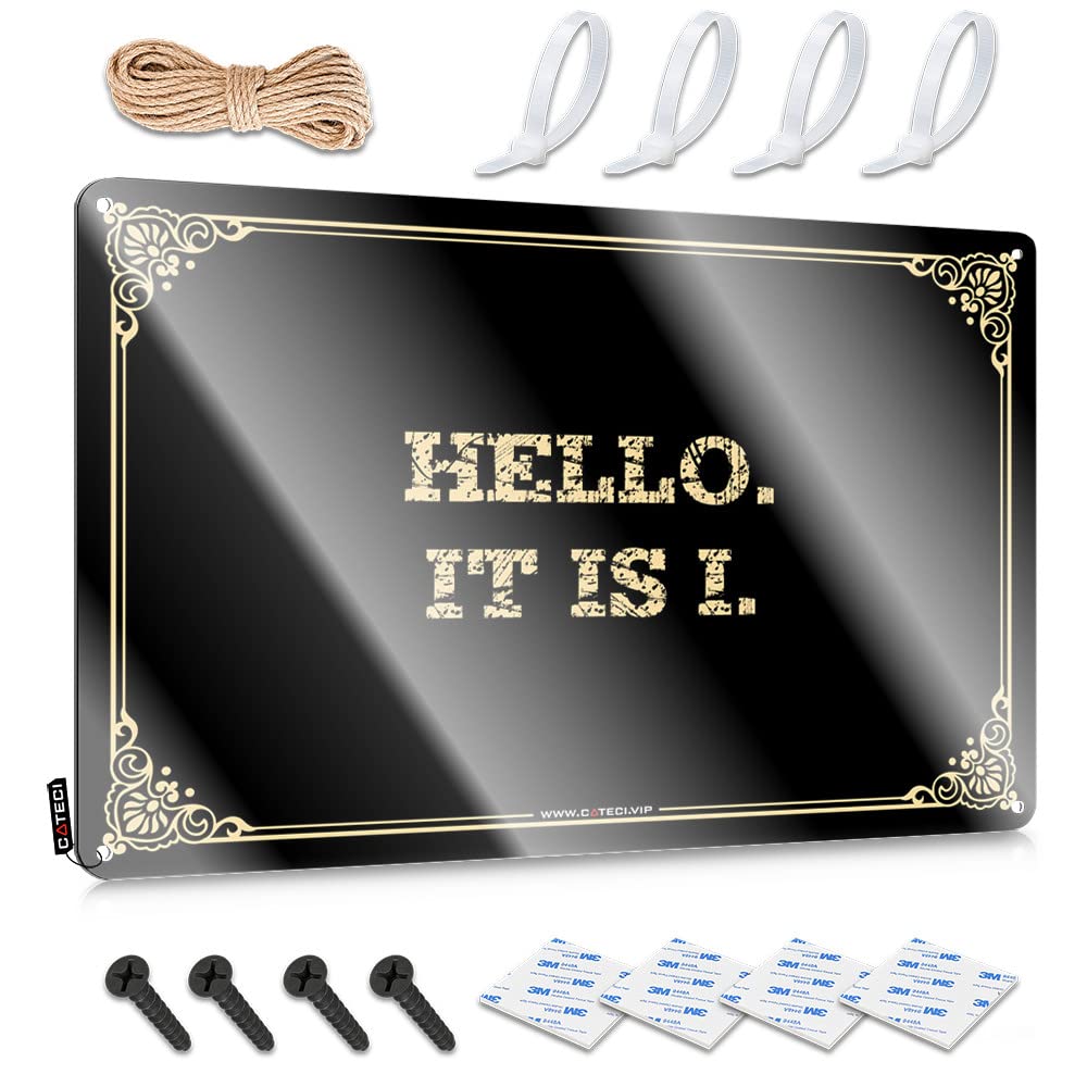 MWFKKADDB Tin Signs Camping Rules Hello. It Is I. Tin Sign Tin Decor Tin Sign Wall Decor(30X40CM)