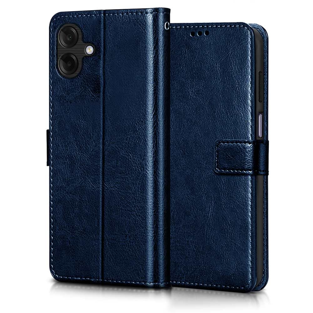 WOW IMAGINE Shock Proof Flip Cover Back Case Cover for Samsung Galaxy M17e 5G | F70e 5G | M07 | F07 | A07 | A07 5G (Flexible | Leather Finish | Card Pockets Wallet & Stand | Blue) — Amazon image 2