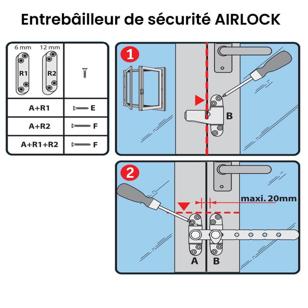 Socona L6C Entrebâilleur à clefs pour fenêtres Blanc