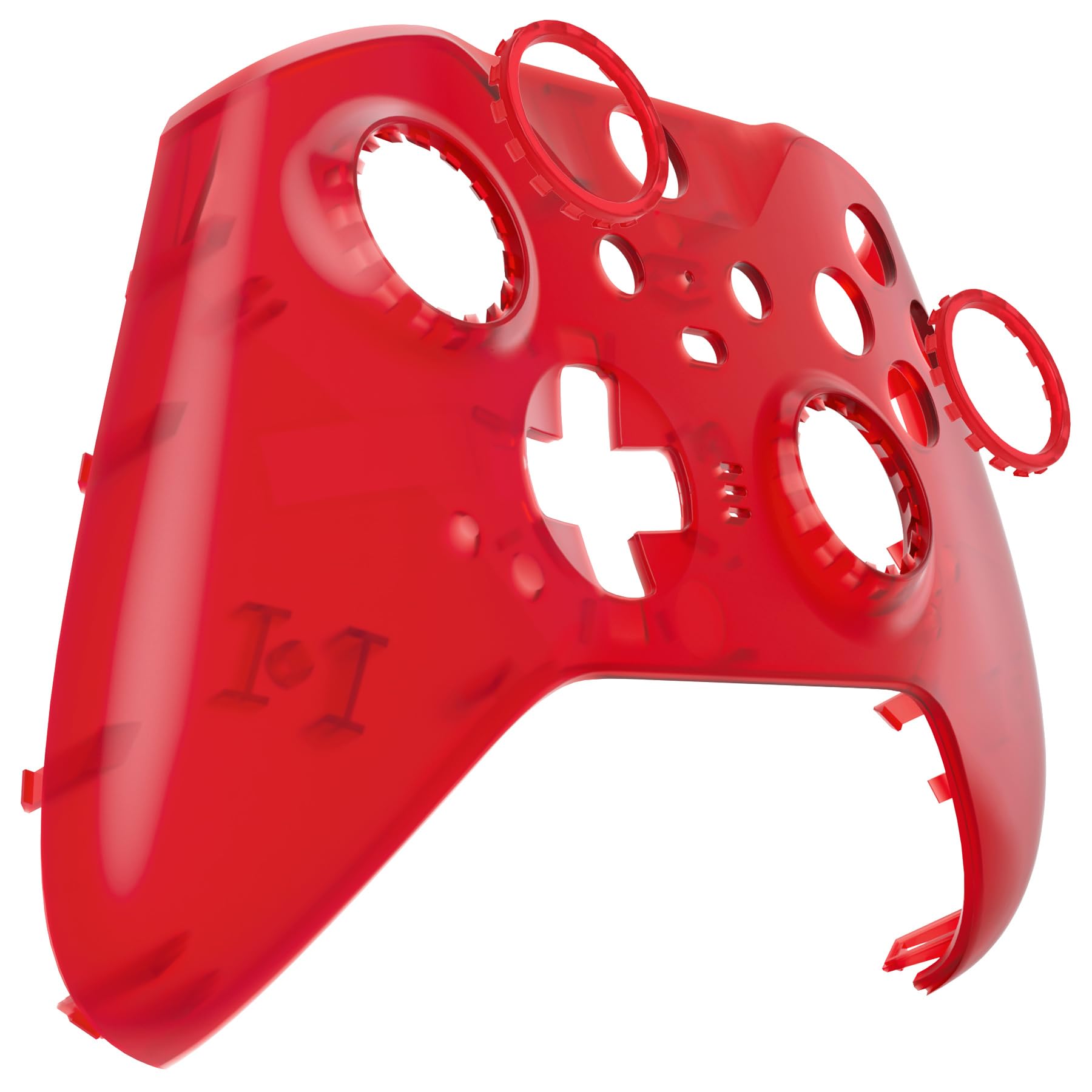 eXtremeRate Clear Red Replacement Faceplate Cover for Xbox One Elite Controller Series 2 (Model 1797), Custom DIY Front Housing Shell Case & Accent Rings for Xbox Elite Series 2 Core Controller — view 8