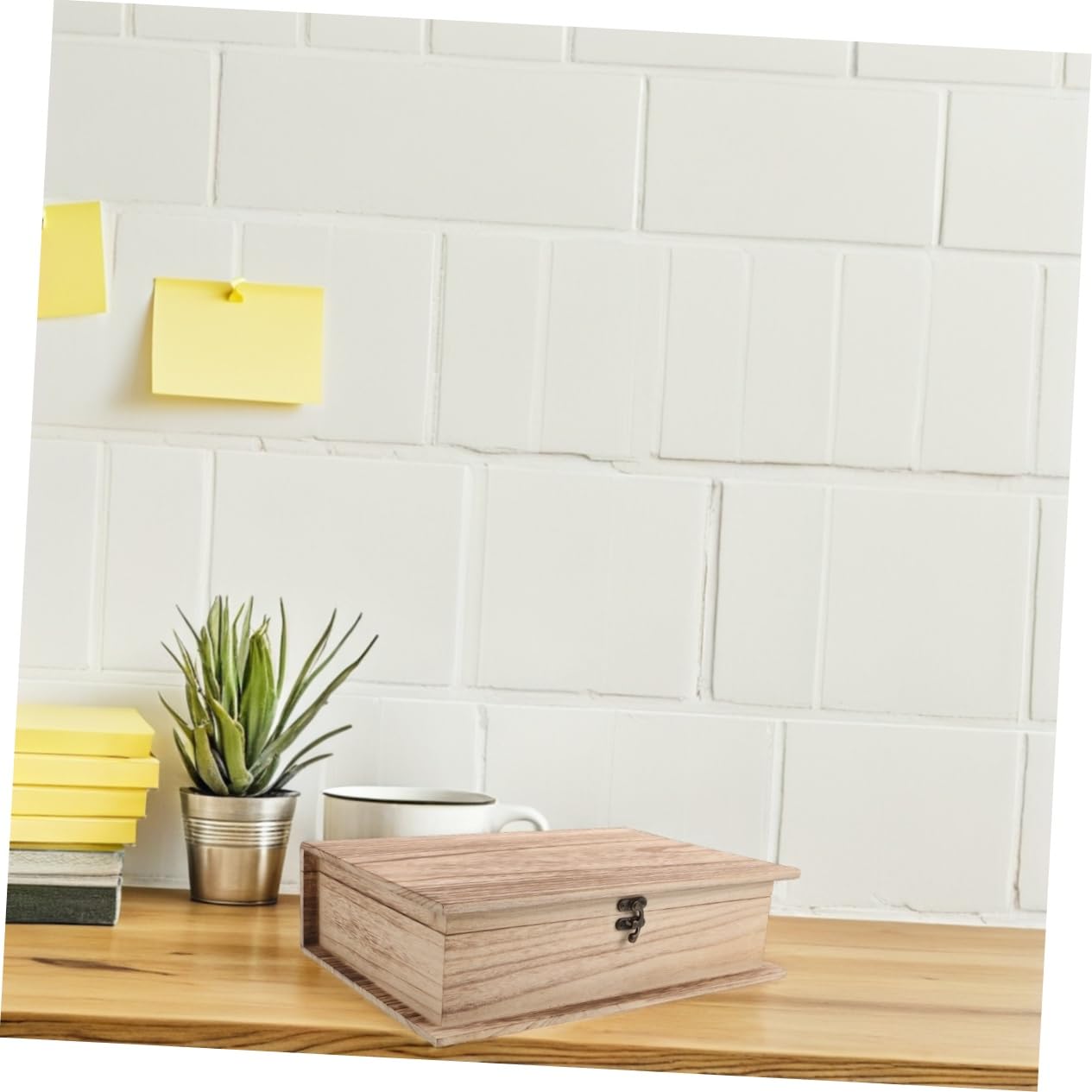 GLEAVI 2piezas Caja De Recuerdos De Madera Estuche De Joyería Contenedor De Tarjetas Diseño De Libro Almacenamiento