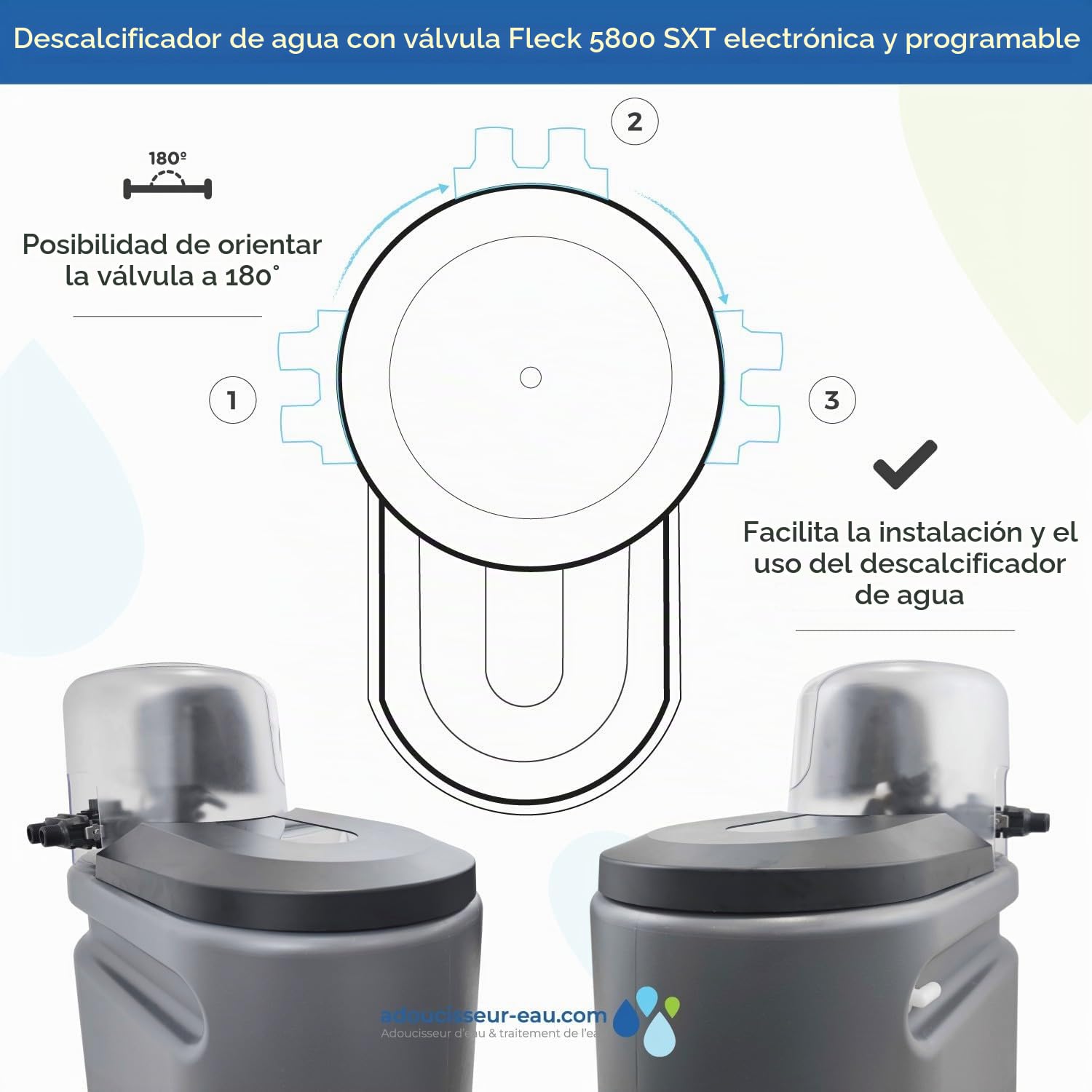 Descalcificador 30l Toodo Fleck 5800 Sxt Volumétrico Con Kit De Instalación Descalcificador De Agua Domestico