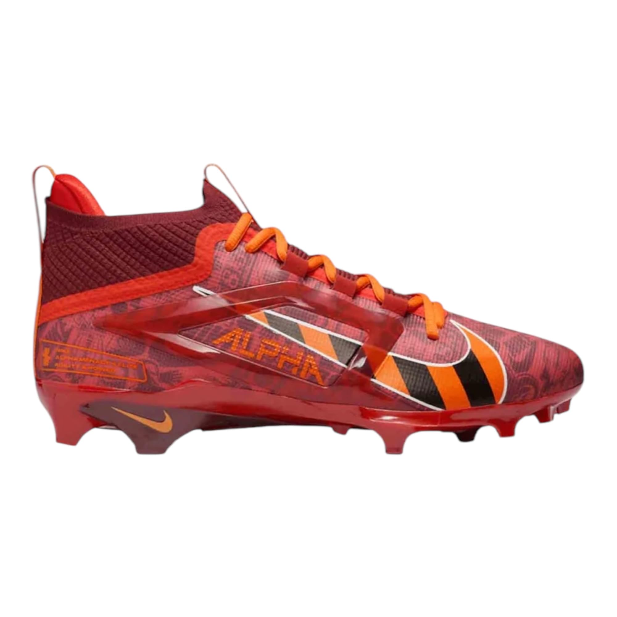 Nike Alpha Menace 4 Elite Football Cleats (FD7036-600, University Red/Team Red/Black/White)