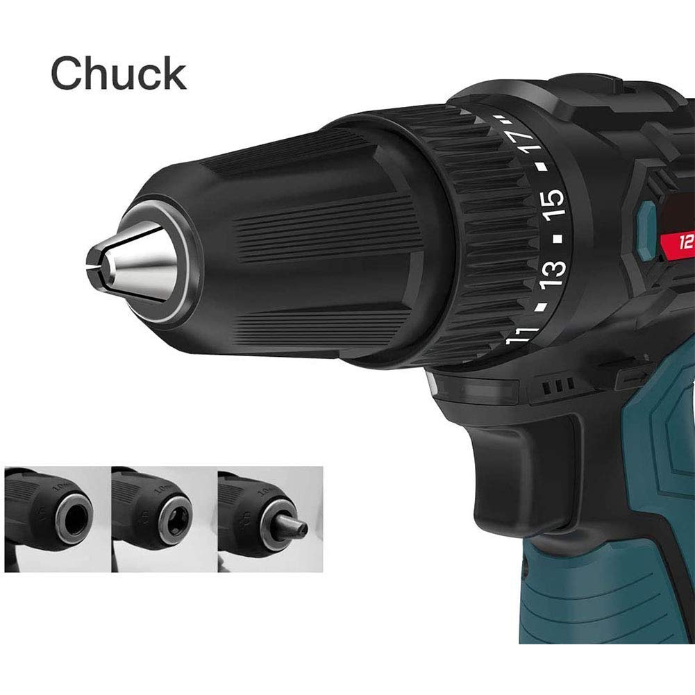 Drill Power Trapano Compatto Heavy Duty velocità variabile 1300mAh Li-Ion 17 + 1 Trapano dinamometrico Cacciavite Elettrico