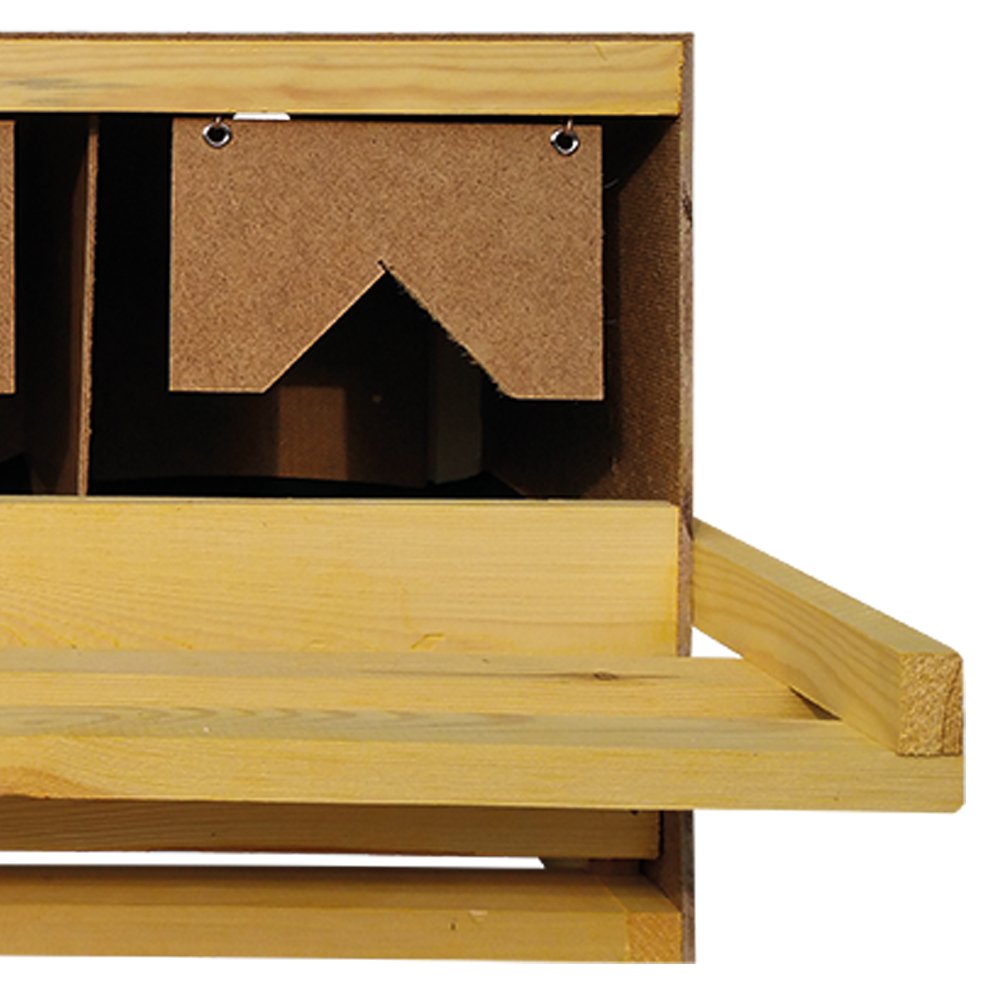 Legenest für Hühner 3er – gerade Unterteil-Variante | Abrollnest aus Holz mit Nestmatten & Auffangwanne | montiertes Hühnernest stapelbar zum Stellen oder Hängen