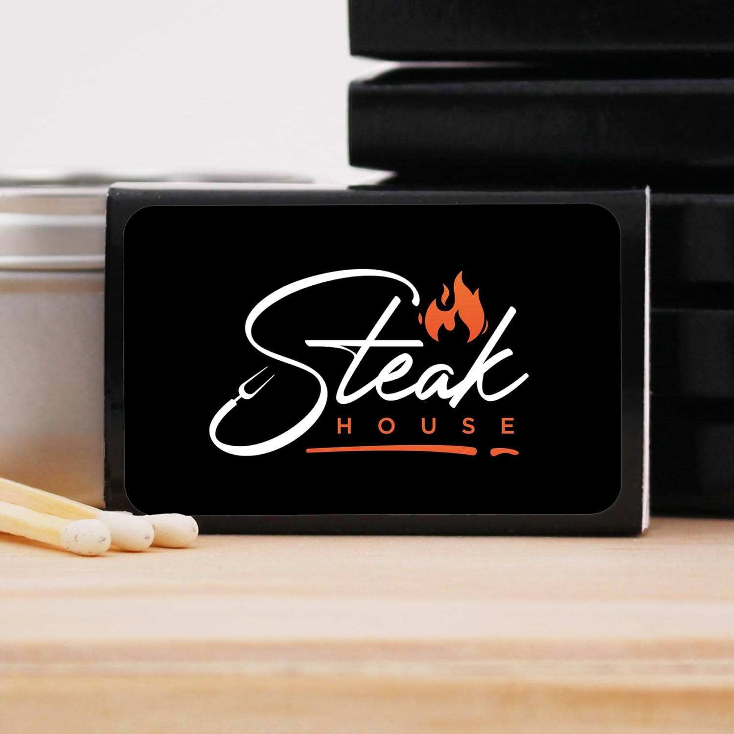 Promotional Match Box Matches - 50 Quantity - Promotional Product/Bulk with Your Logo/Customized (Black Box)