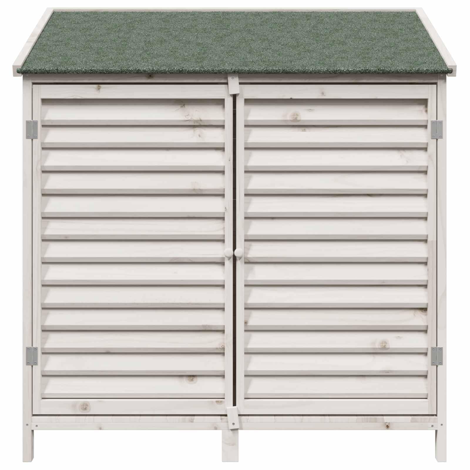 Szopa ogrodowa z litego drewna świerkowego 106 x 56 x 113,5 cm, odporna na warunki atmosferyczne szafka na narzędzia do ogrodu, domek na narzędzia z dachem asfaltowym i drzwiami lamelowymi, miejsce do