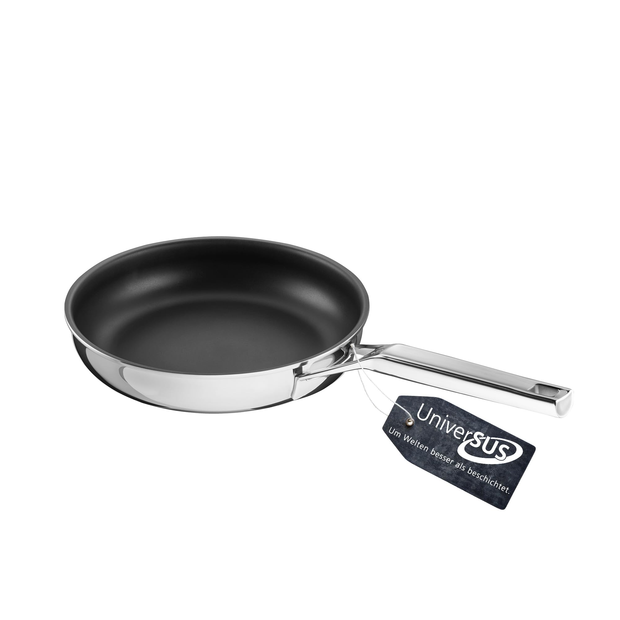 Schulte-Ufer Bratpfanne Quasar mit UniverSUS-Oberflächenstruktur und Energiekern, ohne PFAS/PTFE, 9558-24, Edelstahl, 24 cm
