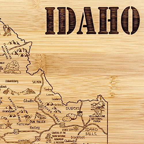 Image of Totally Bamboo A Slice of Life Idaho Engraved Map Cutting Board