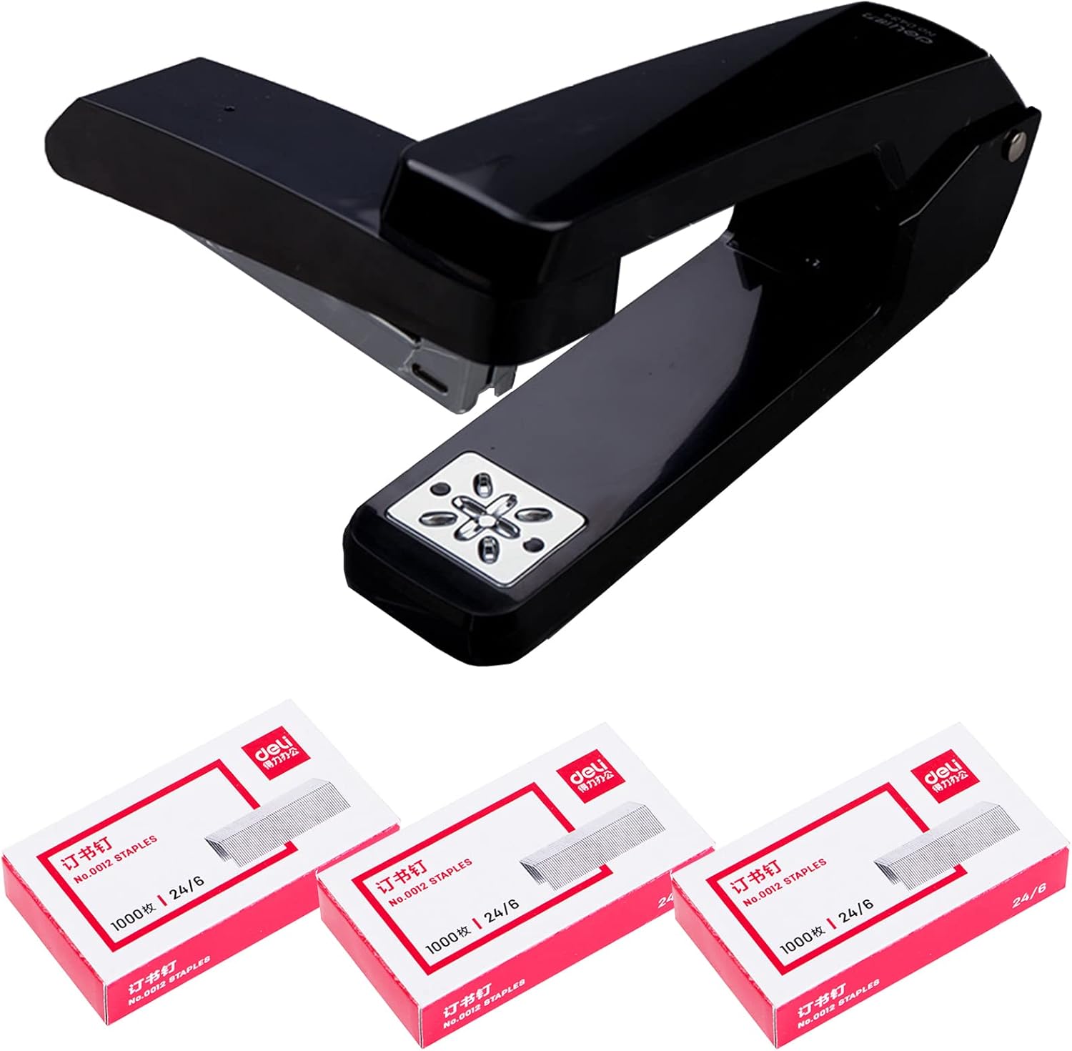 XUBX 360° Swivel Stapler with 1 Box Staples, Arm Swivel Stapler, 20