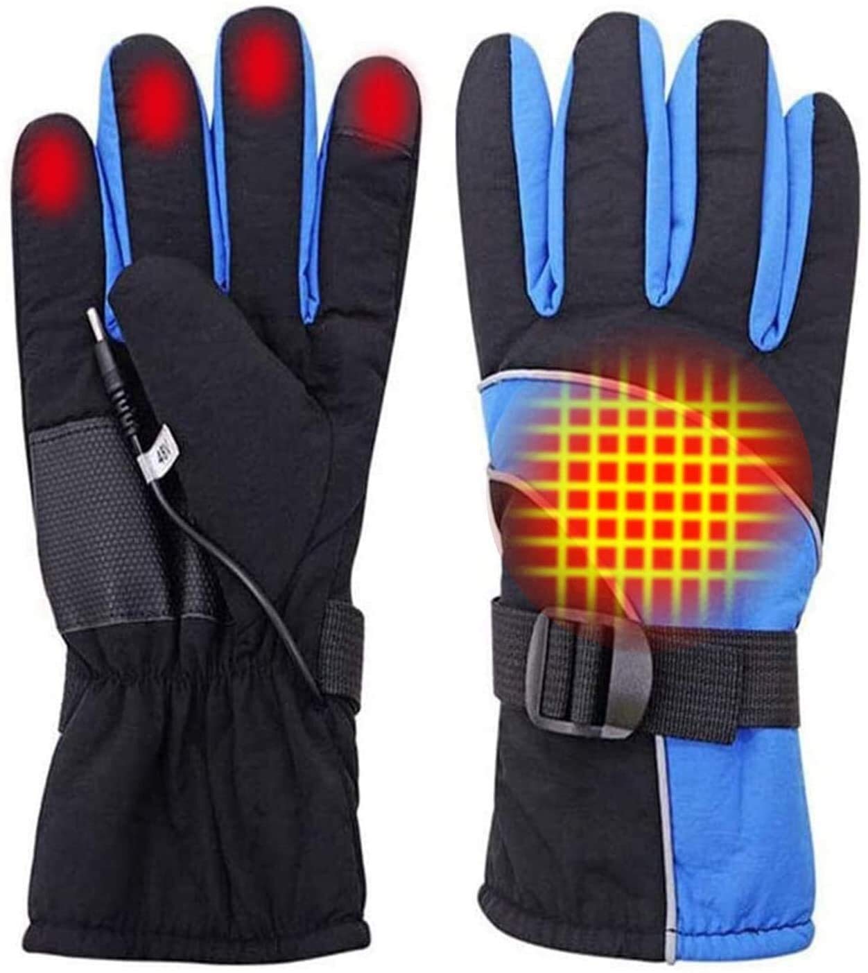 Gants chauffants électriques bleus pour moto et ski - Homme et Femme