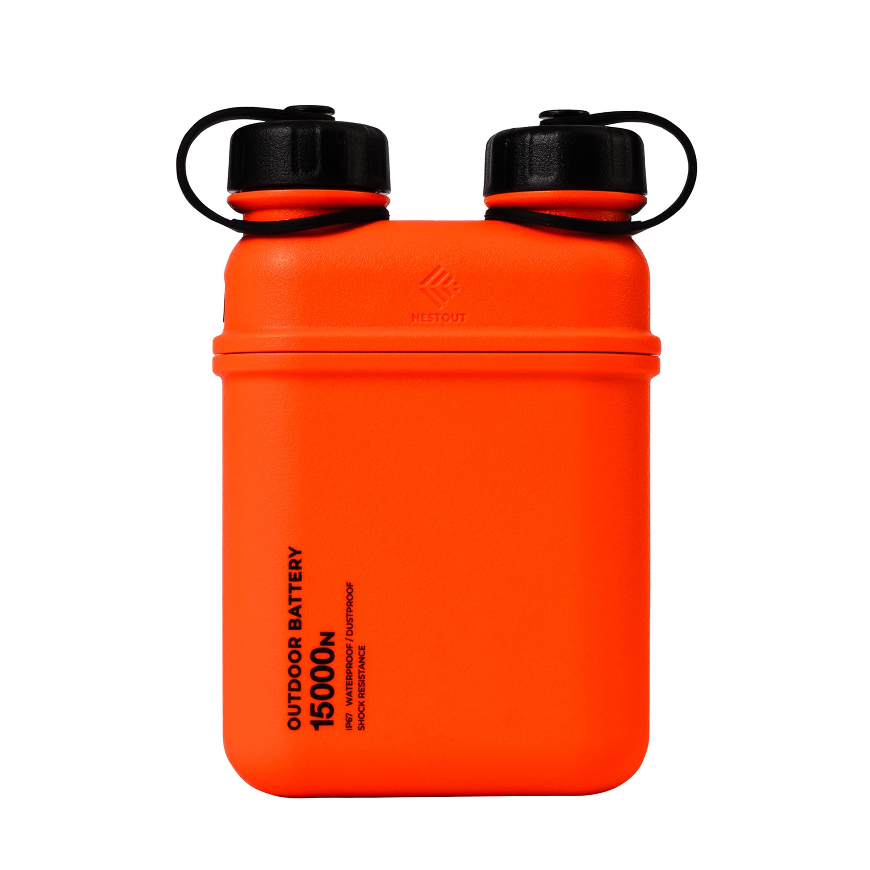 ELECOM NESTOUT Rugged Power Bank, 15000mAh Outdoor Charger, 32W USB-C Fast Charging PD, Waterproof IP67, Durable Shockproof, Battery Pack for iPhone Tablet Hiking Travel Camping (Orange, 15000mAh)