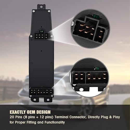 Miniatura 5 de Interruptor y bisel principal de la ventana eléctrica (lado del conductor y lado del pasajero) 56049805AB para Dodge Ram1500 2500 3500, Dodge Dakota