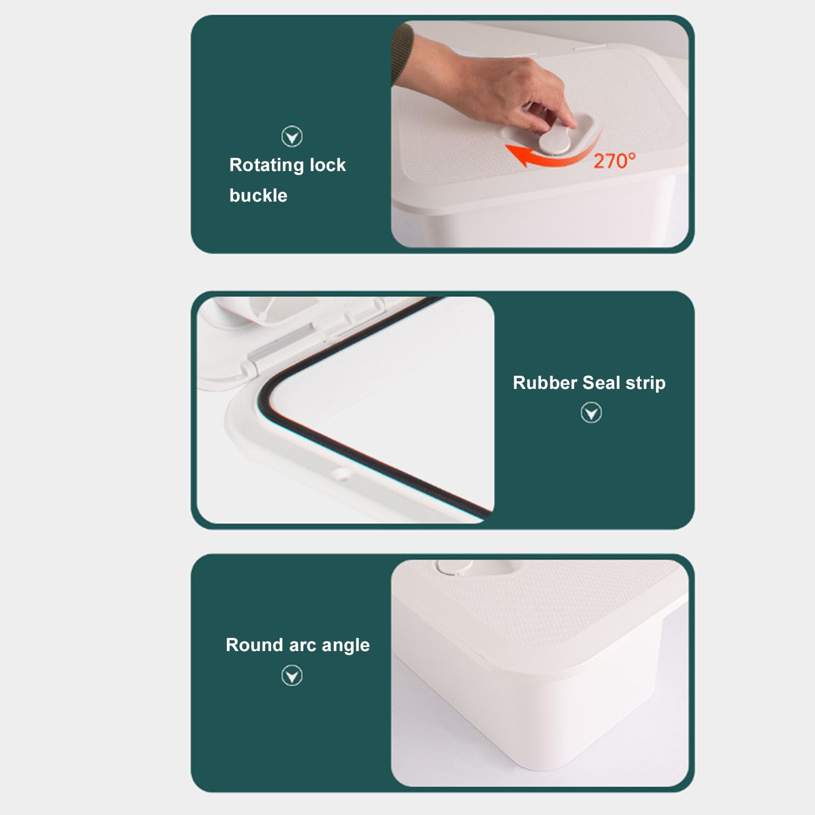 Generic Caja Compacta Impermeable de ABS para Almacenamiento de Barcos, Herramientas para Aparejos de Pesca, Barcos, Color Blanco, 37,5x27x17,5cm