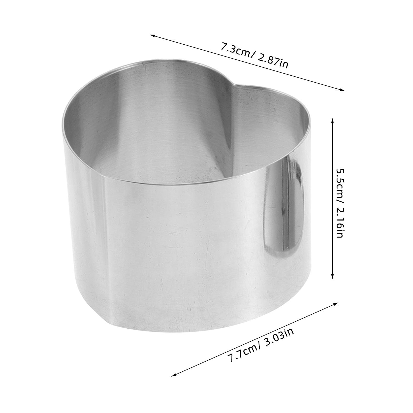 Cabilock Moule Coeur INOX pour Gateau Moule Mousse Acier Inoxydable Patisserie sans Soudure Accessoire de Cuisson pour Desserts