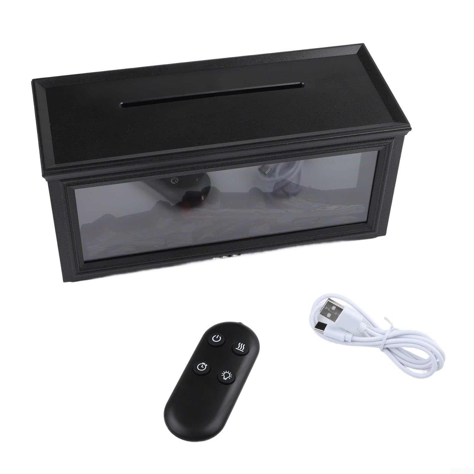 Diffuseur d'arômes 3D silencieux avec télécommande et effet cheminée LED