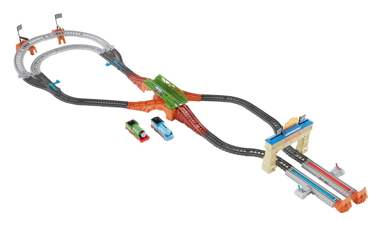 Full assembled track layout of the Thomas and Percy's Railway Race Set