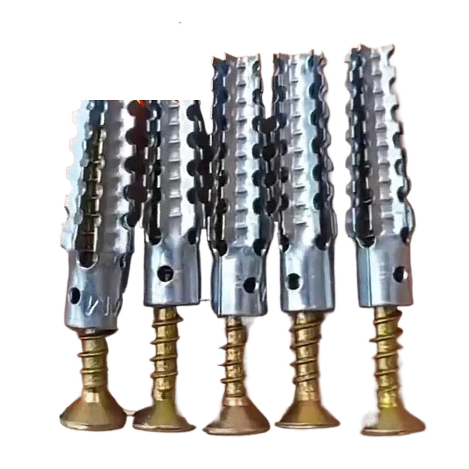 Anclaje Pared Expansión autorroscante de metal | Clavos de tubo Tornillos de pared dentados Sujeciones Perno Concreto(M8 100Sets)