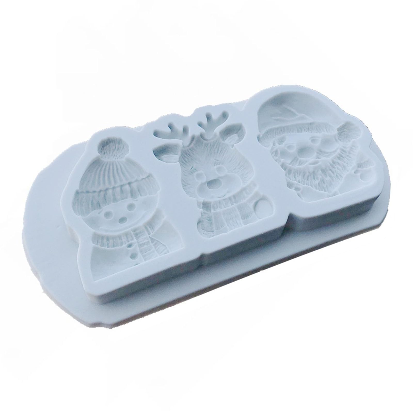 Jazuaiao Festival Silicone Cake Molds Set Santa Reindeer Snowman Snowflake Design for Baking Decorations Nonstick Silicone Cake Molds