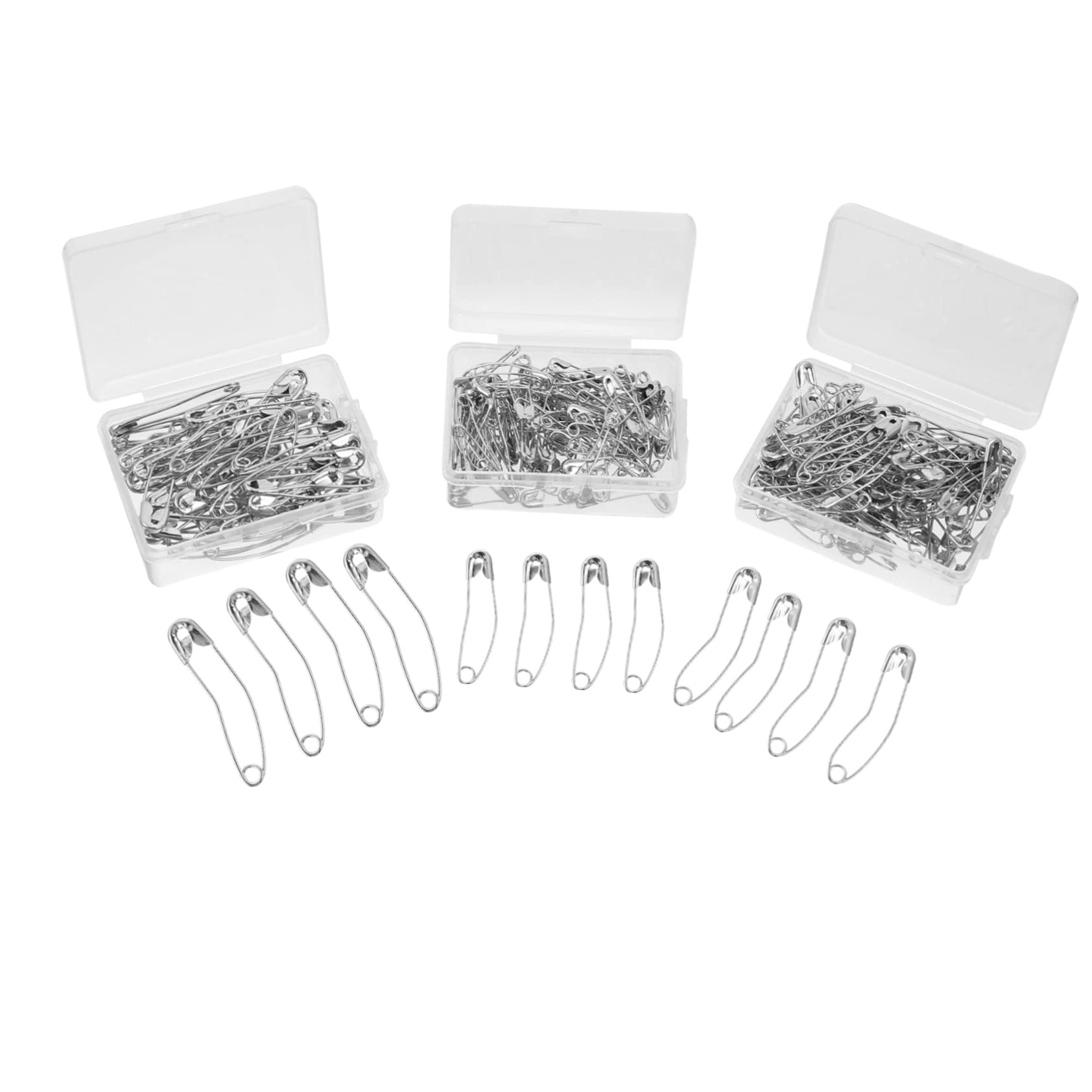 TEHAUX Durable Curved Sewing Safety Pins Metal Pins for Laundry Room Crafting and Quilting 100 Pack