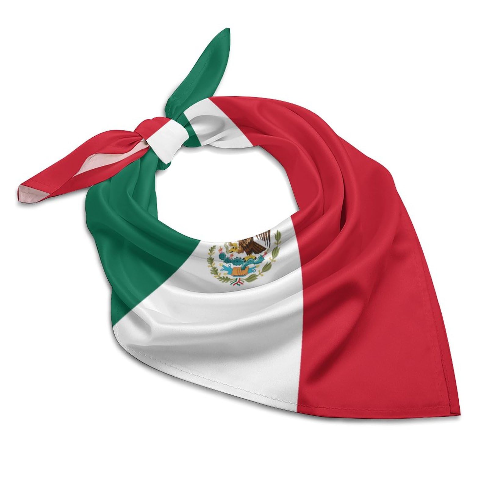 Lznjz Unisex Mexican Flag Light And Smooth Square Hair Scarf, Bandanas For Women And Men