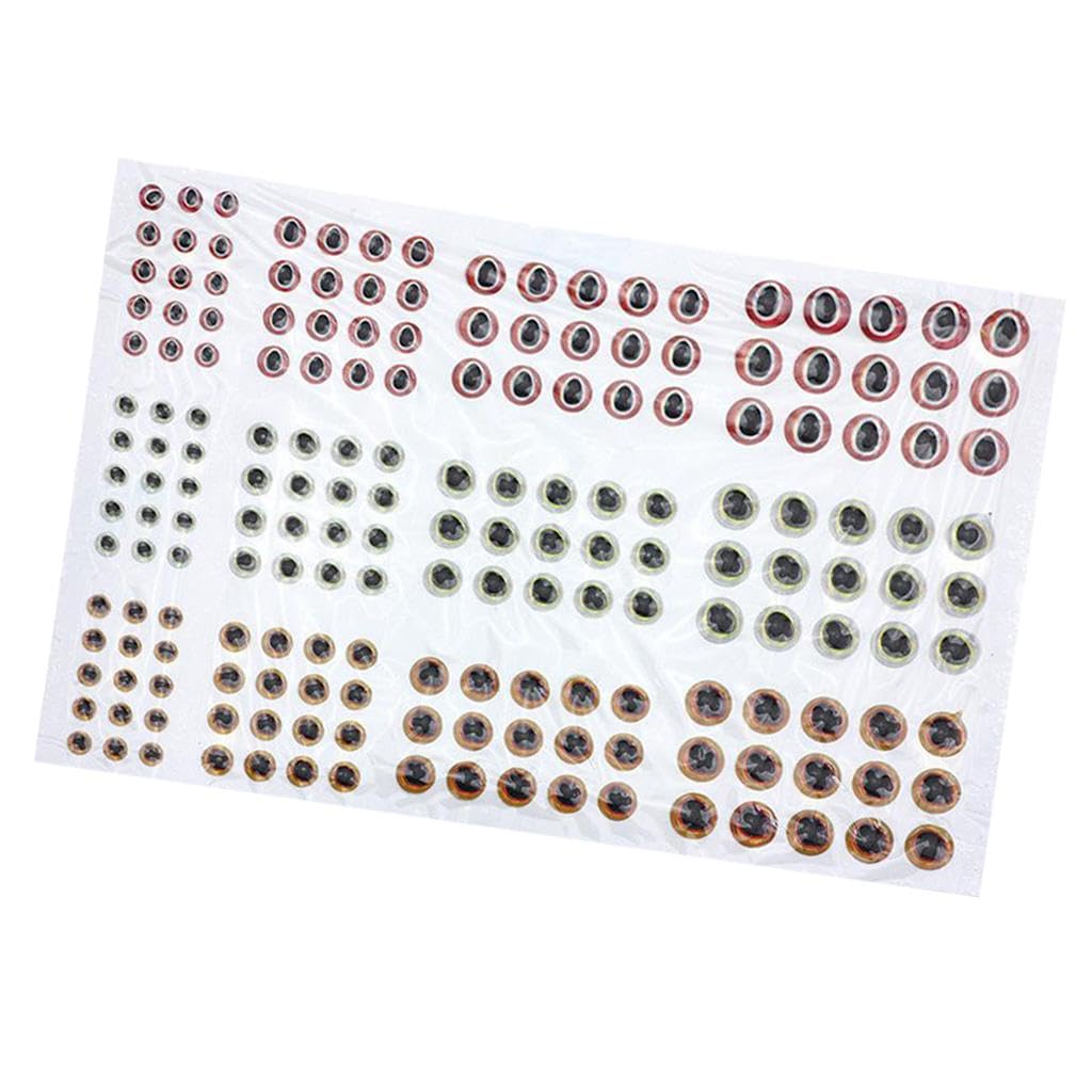 183pcs Fishing Lure Eyes 3D Holographic Eyes Fly Tying Jigs Crafts DIY Red White Orange-image-15