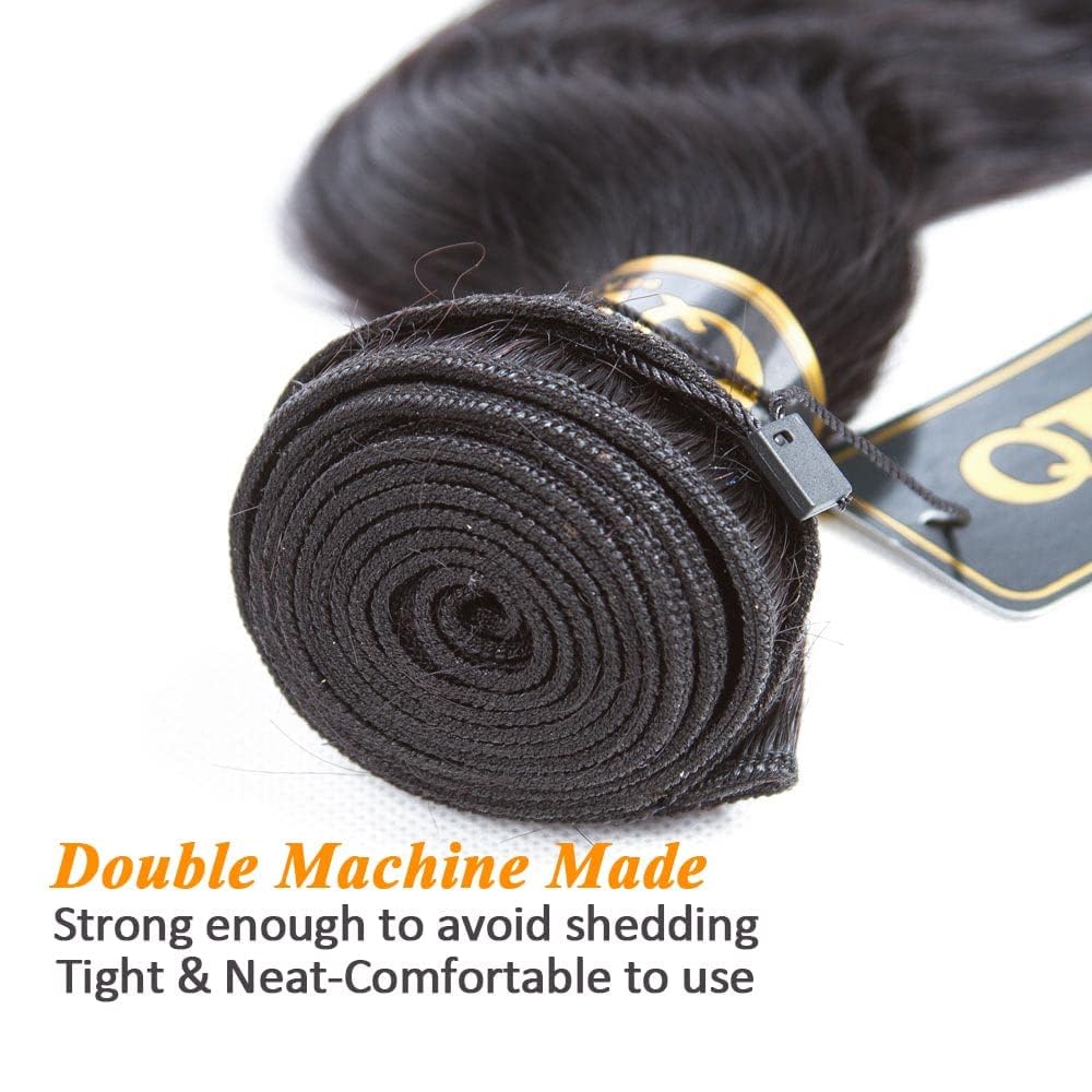 QTHAIR 18A Brazilian Body Wave Human Hair Brazilian Hair Body Wave Bundles Human Hair (14inch,Natural Color) Brazilian Virgin Hair For African Americans Women