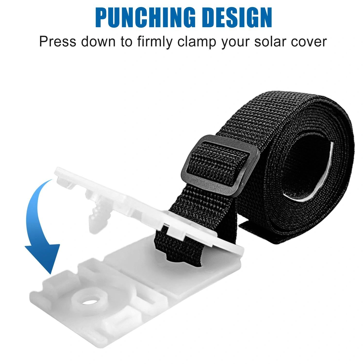 Haltebänder Poolfolie, 8pcs Pool Aufroller, Befestigung Poolplane, Befestigungsgurt mit Clip Pool Aufroller, Haltebänder Für Solarabdeckung, Poolfolie Aufroller Fester Riemen