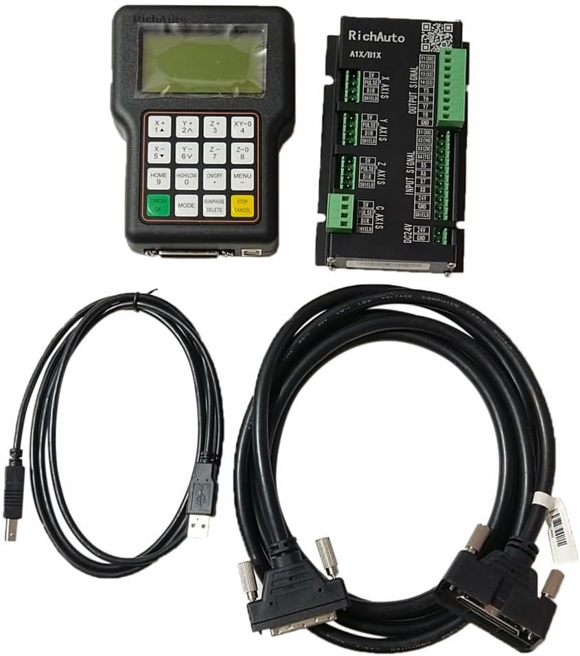 DELIXI A11E DSP CNC Controller Kit with Handheld Remote, Control Board, 50-Pin Data Cable & USB Cable for CNC Engraving Milling Machines
