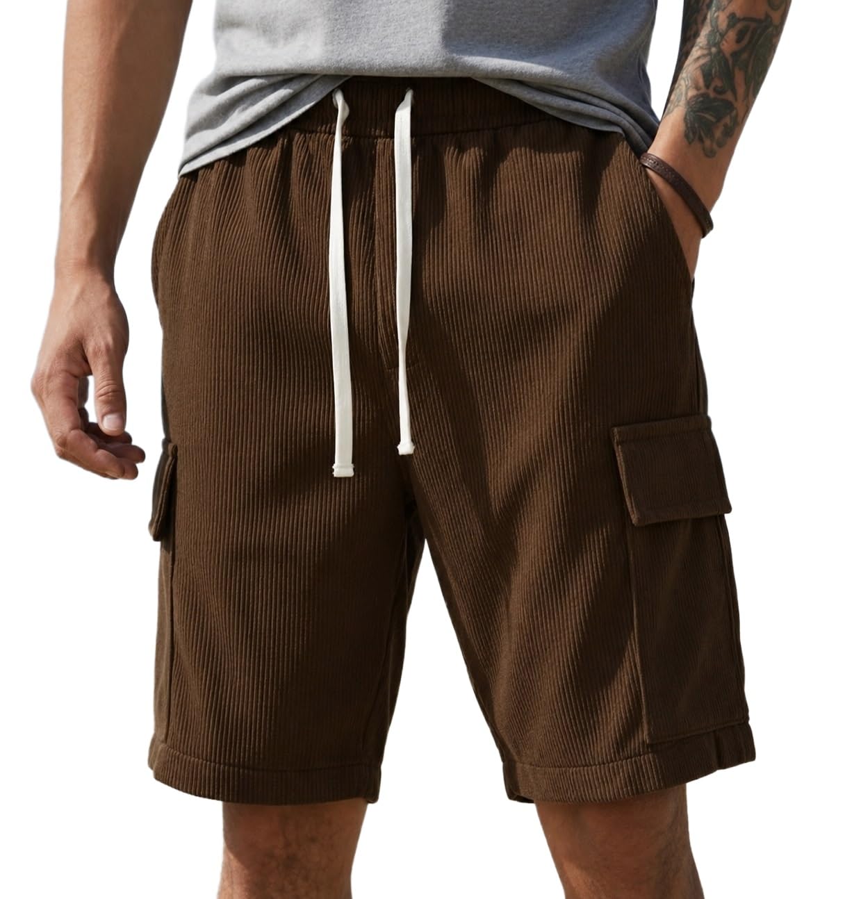 fibreza Men Corduroy Cargo Shorts-picture-21