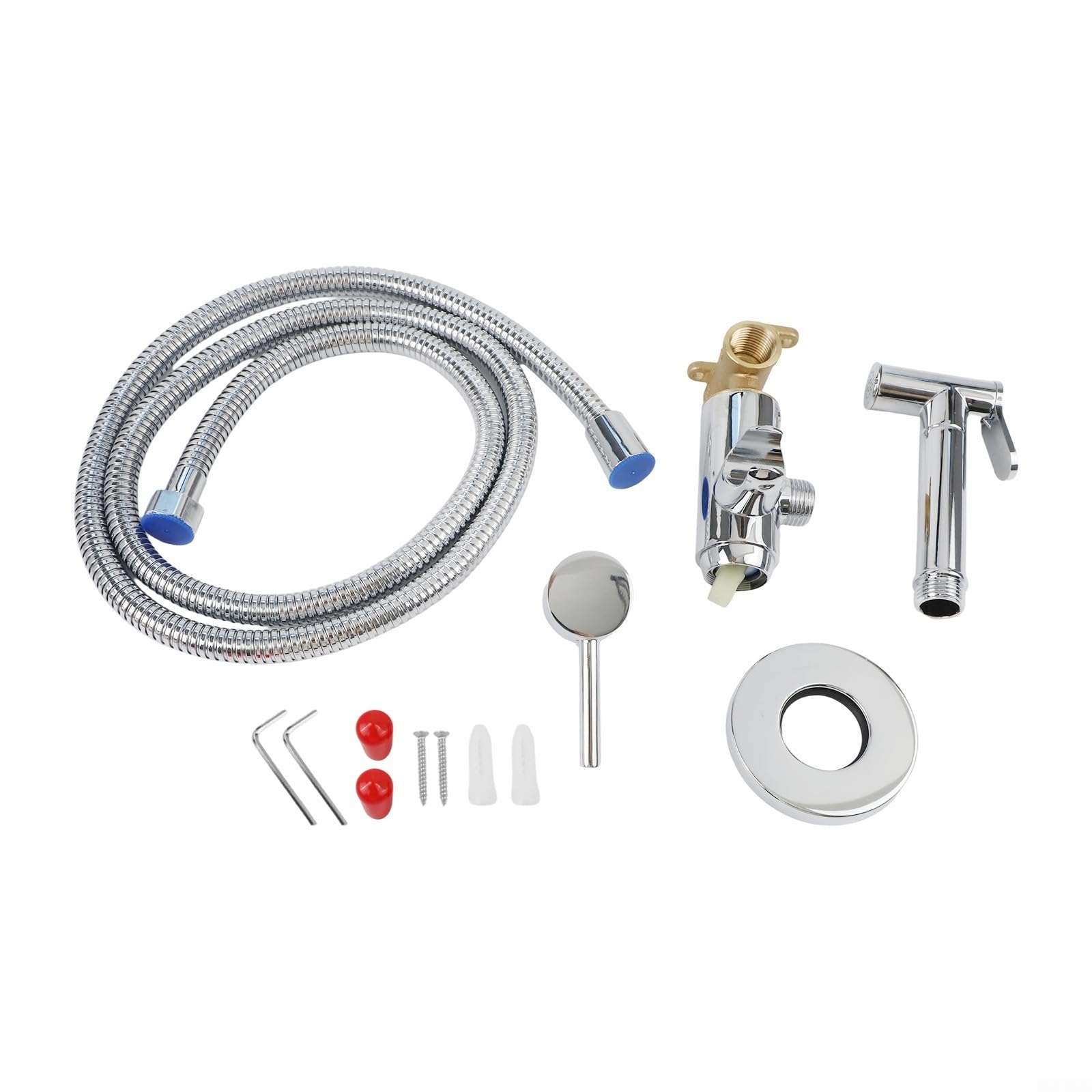 Kit de pulverizador portátil de aleación de zinc con manguera de 1,5 m y válvula ajustable, ideal para higiene personal, limpieza de mascotas y cuidado de pañales, fácil de usar e instalar