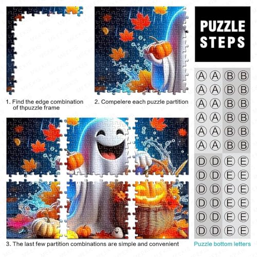Puzzle de 1000 piezas de Halloween con fantasmas y calabazas: el regalo otoñal para adultos 4
