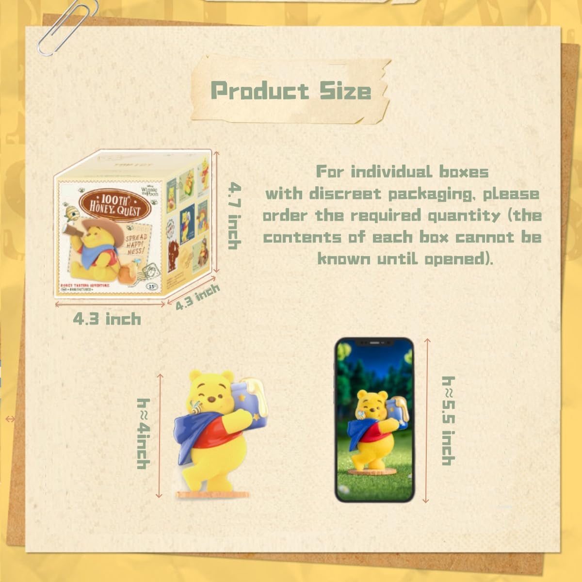 MINISO Winnie The Pooh Centenary Quest Series Blind Box to Collect Characters and Ornaments to Decorate (1 Random piece)