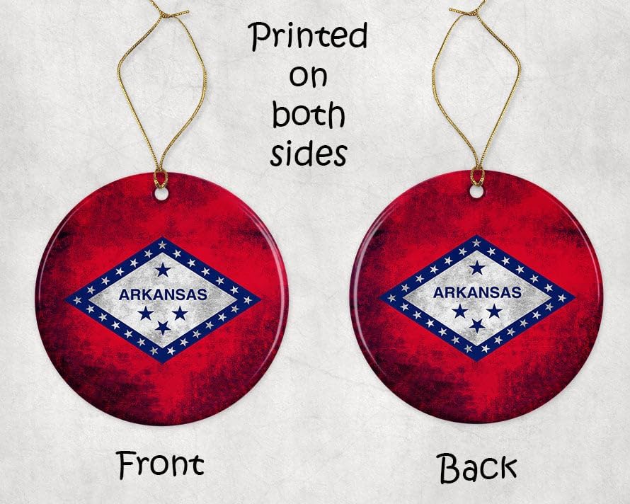 Miniatura 3 de Bandera rústica del estado de Arkansas, adorno navideño para árbol de Navidad de Estados Unidos, adorno de Navidad, adorno de Navidad impreso en