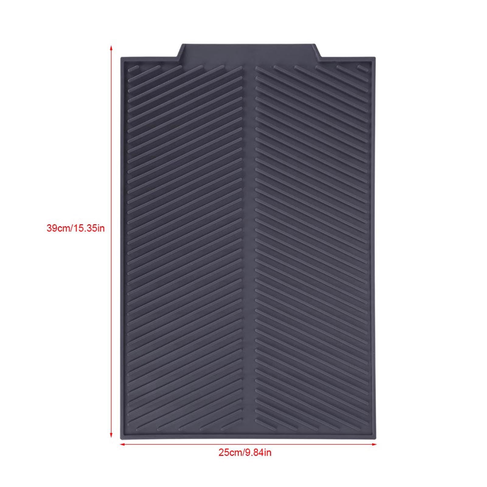 Bandeja Secado Utensilios Alfombrilla Drenaje Silicona 39x25 Cm - Para Platos, Antideslizante, Gris - Escurridor Cocina Alfombrilla Antideslizante Cocina